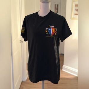 Gildan Black Tee with Colorful Crest US Army